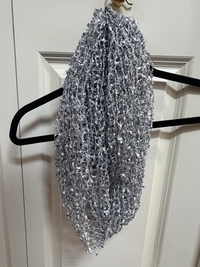 Silver Metallic Loop Infinity Scarf